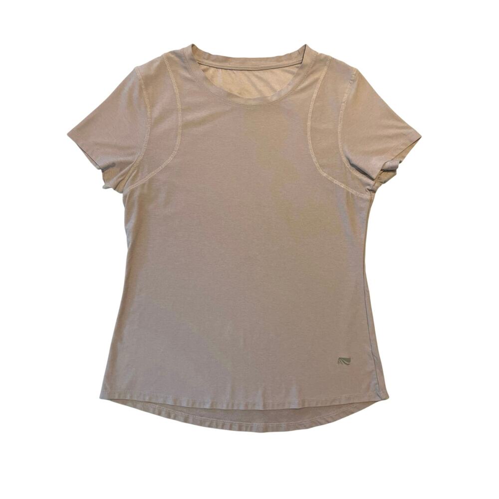 Marika Workout Top Womens Size L Short Sleeve Lavender Stretch Yoga Gym Running